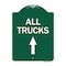 Signmission Driveway Sign All Trucks Move Ahead W/ Up Arrow, Green & White Alum Sign, 18" x 24", GW-1824-24131 A-DES-GW-1824-24131 - alternate 1
